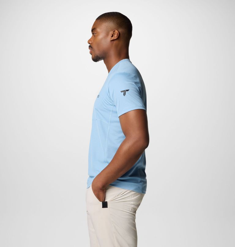 Men's Cirque River Pro Short Sleeve Crew Shirt, Color: Ripple Blue, image 4