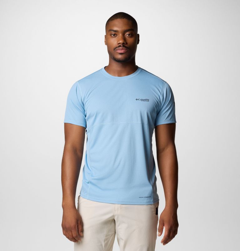 Men's Cirque River Pro Short Sleeve Crew Shirt, Color: Ripple Blue, image 1