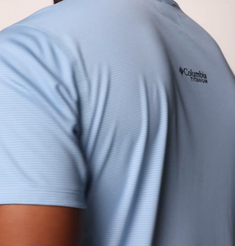 Men's Cirque River Pro Short Sleeve Crew Shirt, Color: Ripple Blue