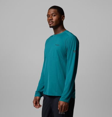 Men's Cirque River Pro Long Sleeve Crew Shirt, Color: River Blue, image 3