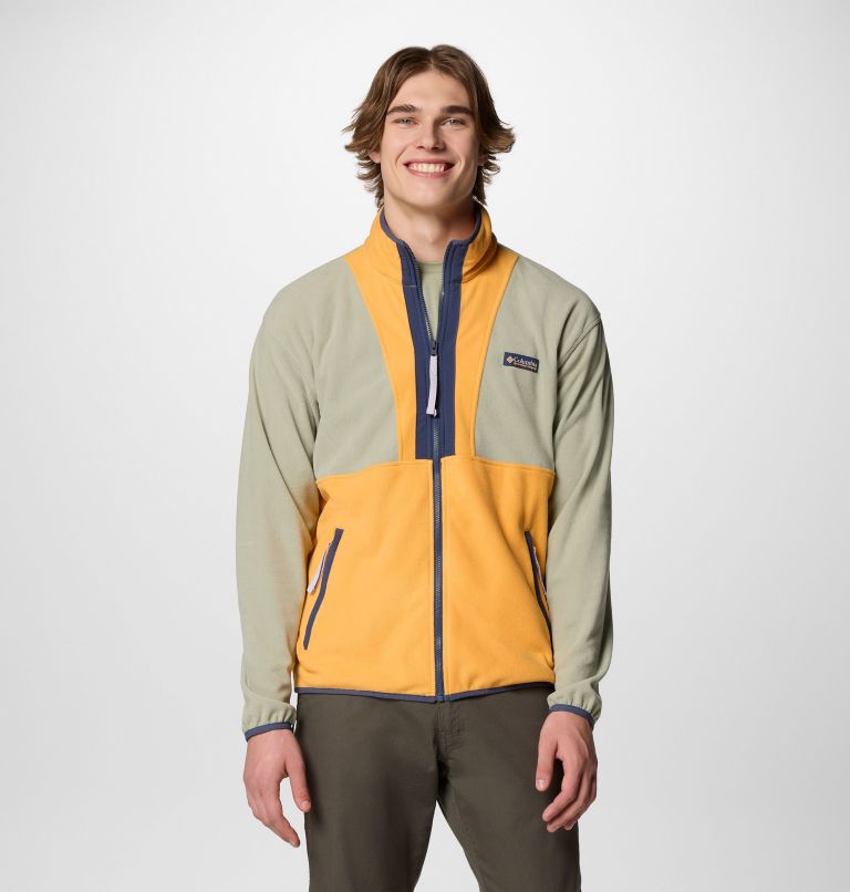 Men's Backbowl II Lightweight Full Zip Fleece Jacket, Color: Safari, Summer Orange, image 1
