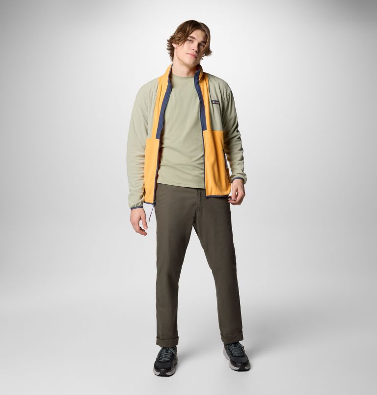 Men's Backbowl II Lightweight Full Zip Fleece Jacket, Color: Safari, Summer Orange, image 2