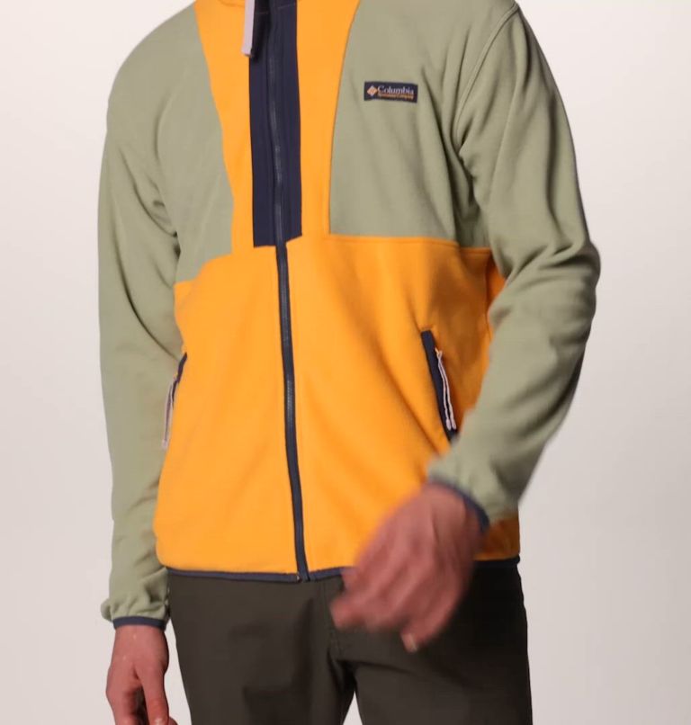 Men's Backbowl II Lightweight Full Zip Fleece Jacket, Color: Safari, Summer Orange
