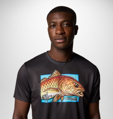 T-shirt Terminal Tackle PFG X Bentley da uomo, Color: Shark, PFG Bentley Red Head, image 12