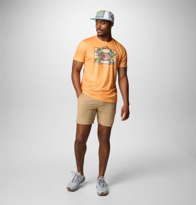 T-shirt Terminal Tackle PFG X Bentley da uomo, Color: Summer Orange, PFG Bentley Crab, image 2