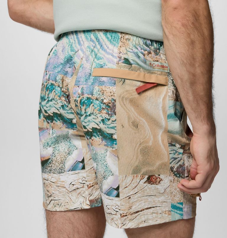 Unisex Cove Beach Printed Shorts, Color: Cool Green Coastal, image 8
