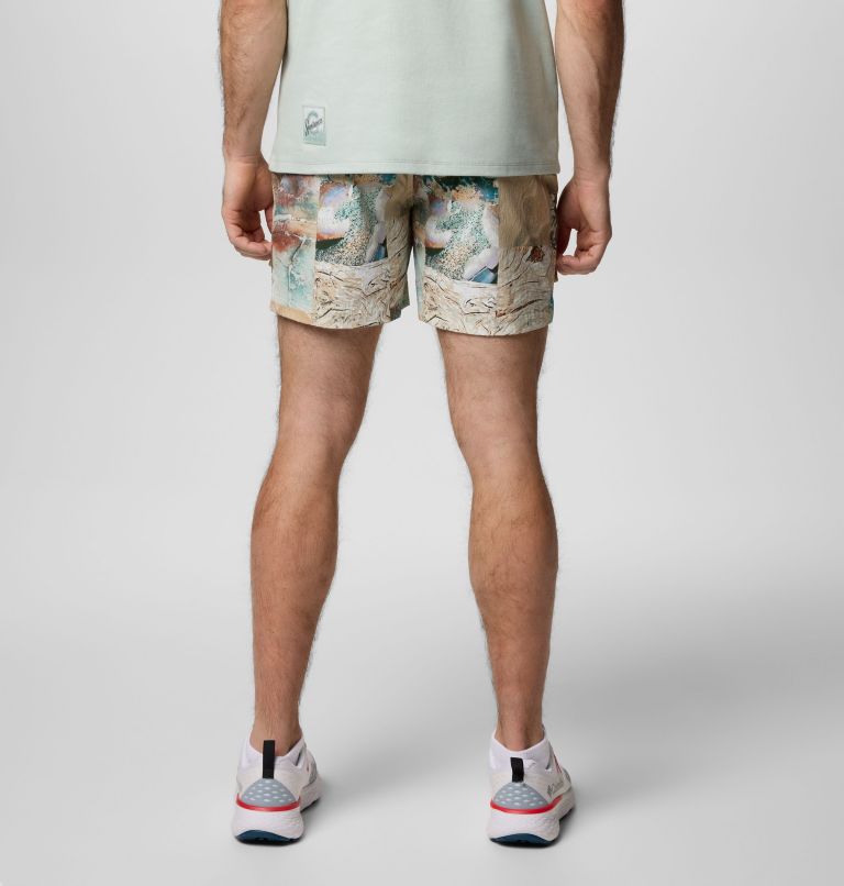 Unisex Cove Beach Printed Shorts, Color: Cool Green Coastal, image 10
