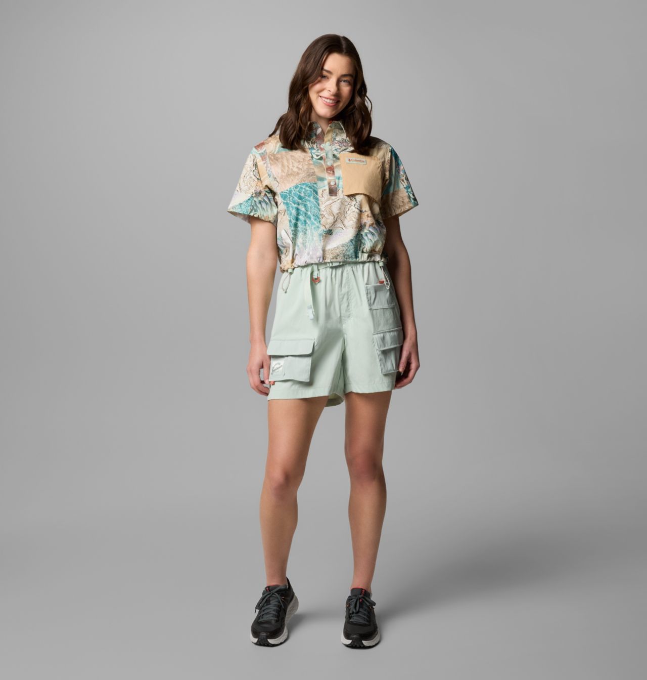 Women's Cove Beach™ Printed Woven Cropped Short Sleeve Shirt 6