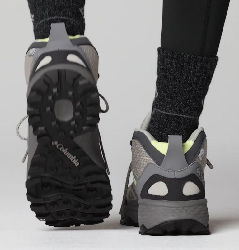 Women's Peakfreak Rush Mid Outdry Hiking Shoe, Color: Shark, Citron Haze