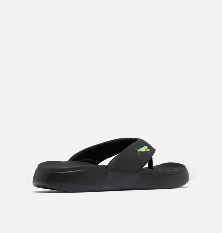Men's Boatside Fish Flip Flop, Color: Black, Black, image 9