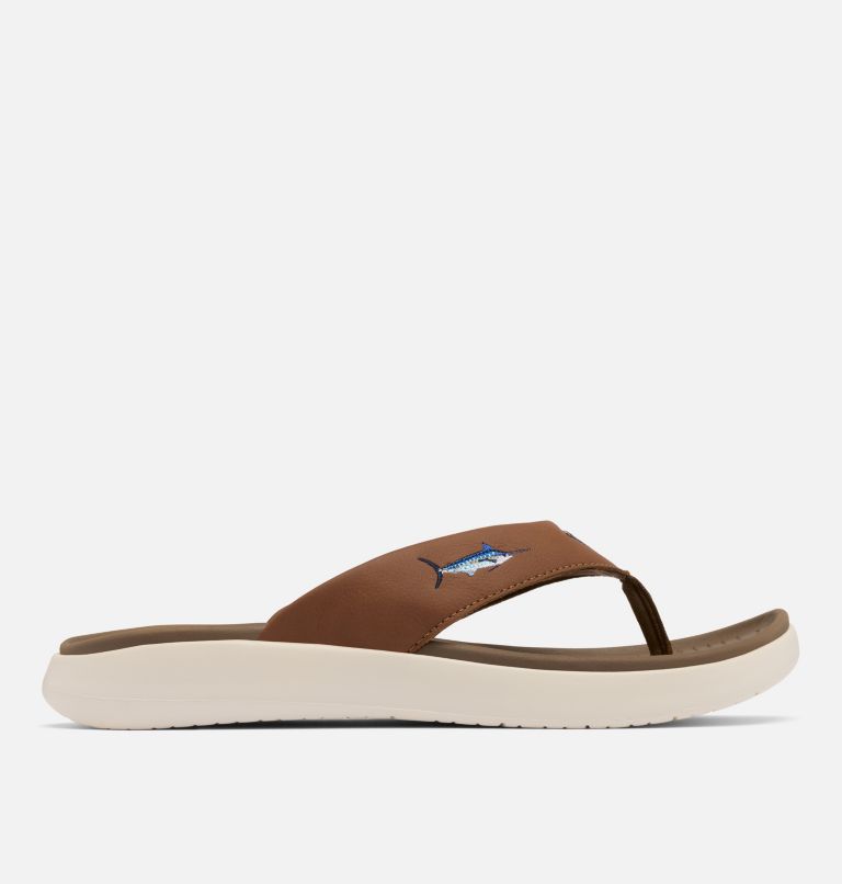 Men's Boatside Fish Flip Flop, Color: Dark Truffle, Elk, image 1
