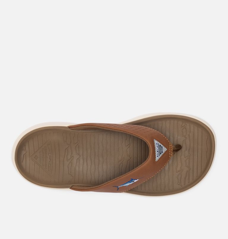 Men's Boatside Fish Flip Flop, Color: Dark Truffle, Elk, image 3