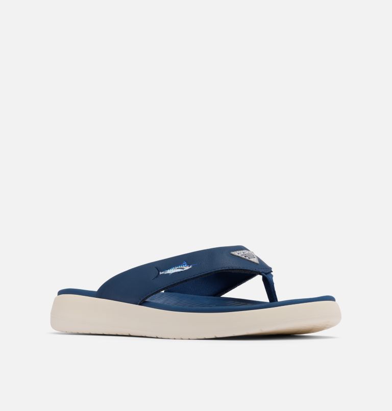 Men's Boatside Fish Flip Flop, Color: Carbon, Chalk, image 2