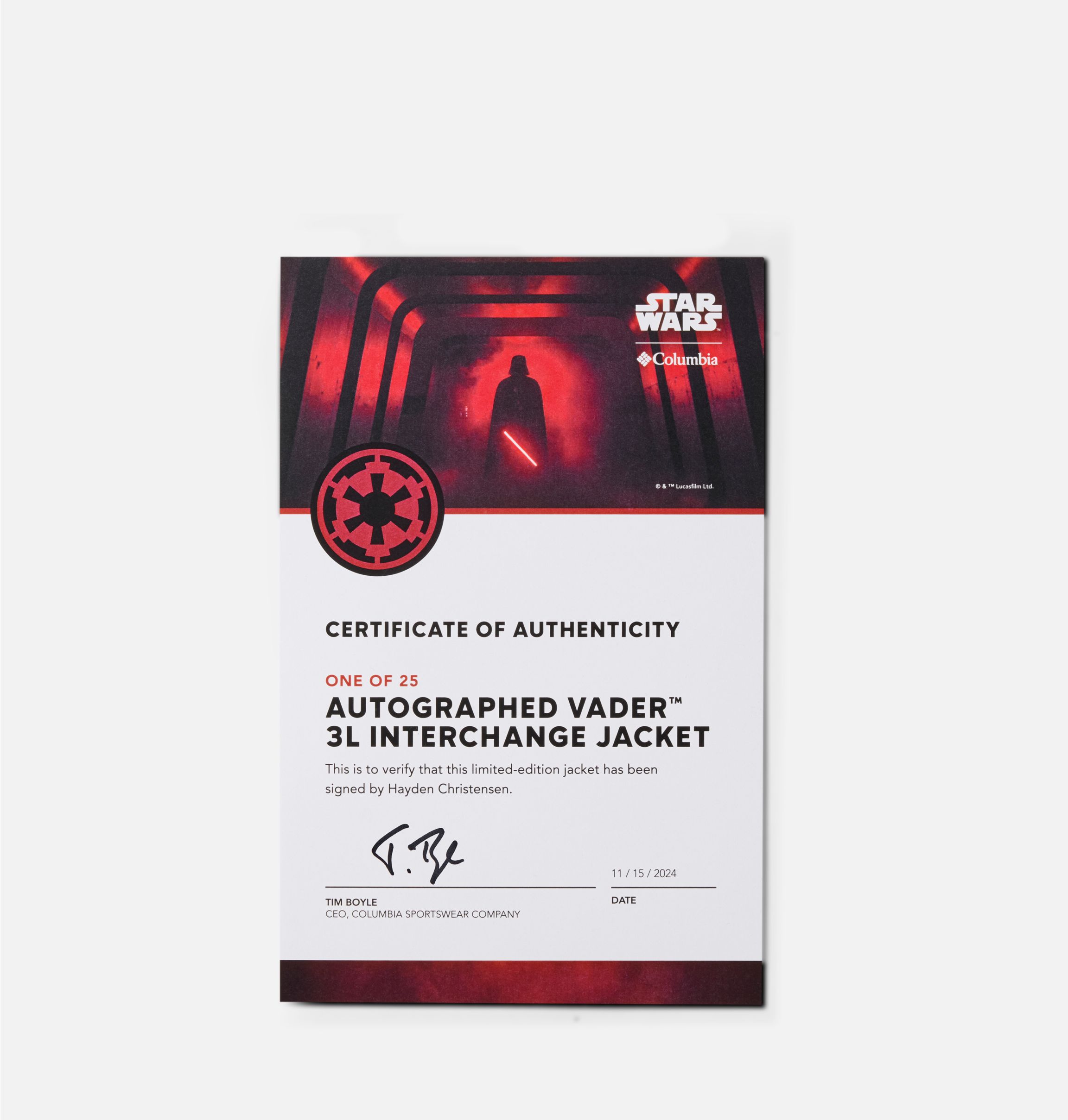 Zoom: Autographed Vader 3L Interchange Jacket, Color: Black, image 4