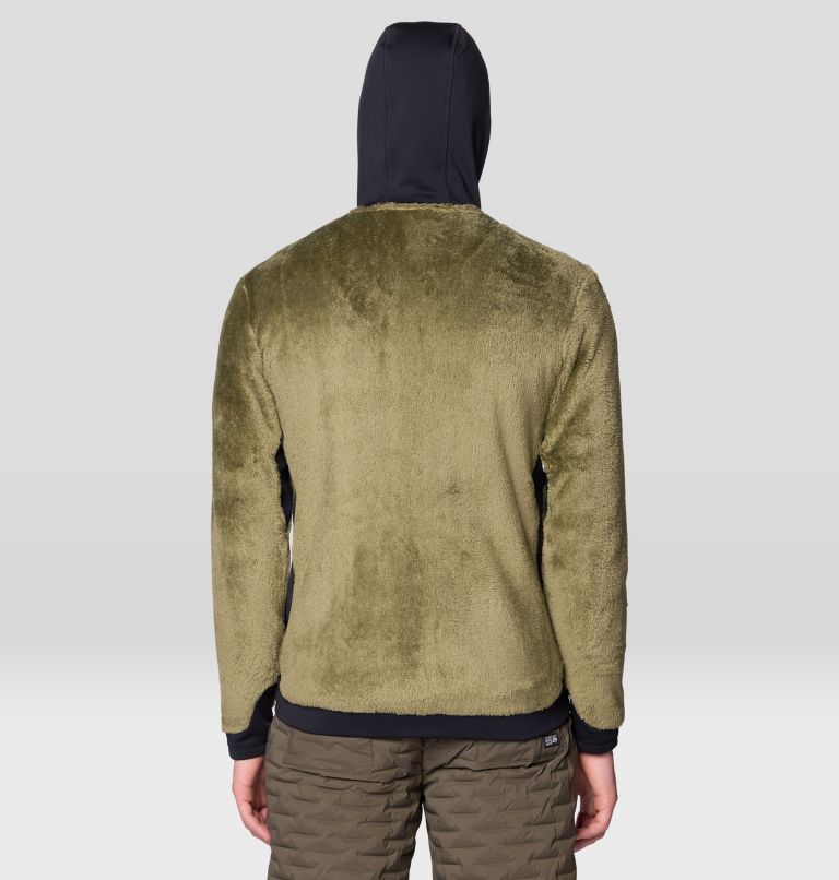 Men's Polartec® High Loft Hooded Jacket, Color: Combat Green, Black, image 2