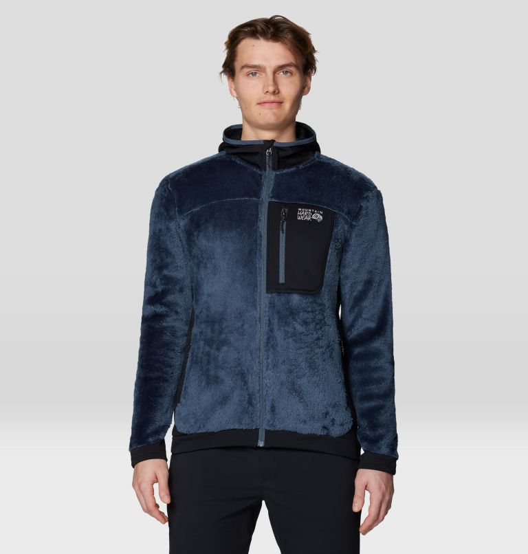 Men's Polartec® High Loft Hooded Jacket, Color: Moon Blue, Black, image 1