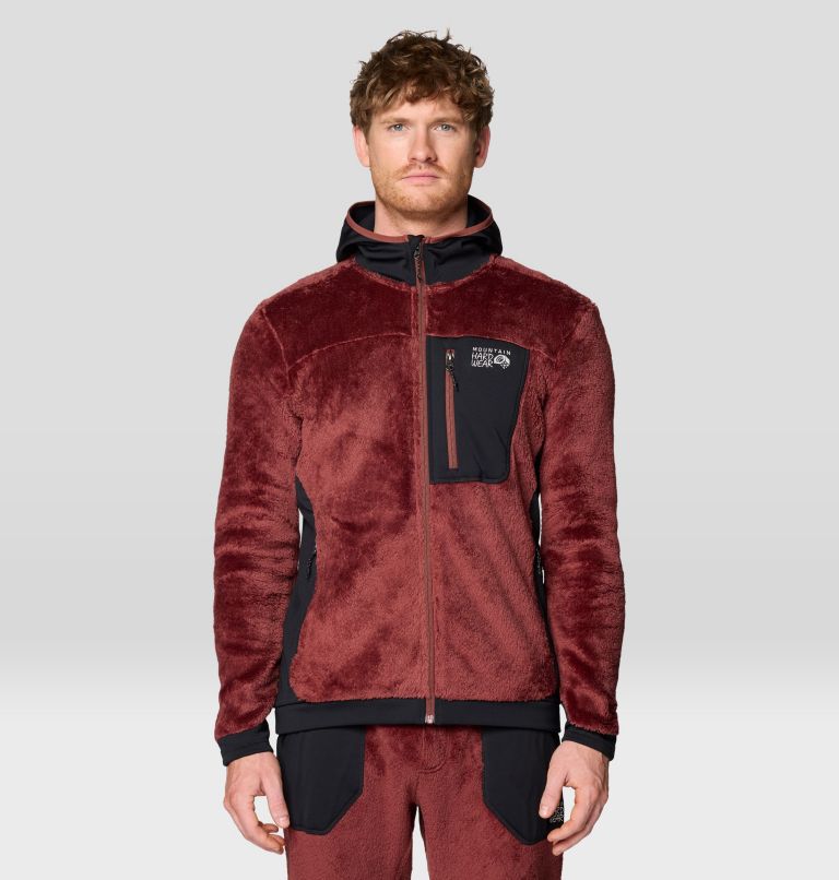 Men's Polartec® High Loft Hooded Jacket, Color: Bourbon Brown, Black, image 1