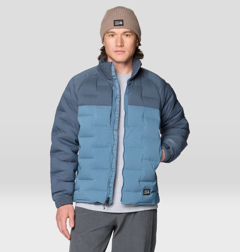 Men's Stretchdown Big Baffle Jacket, Color: Adriatic Blue, Moon Blue, image 4