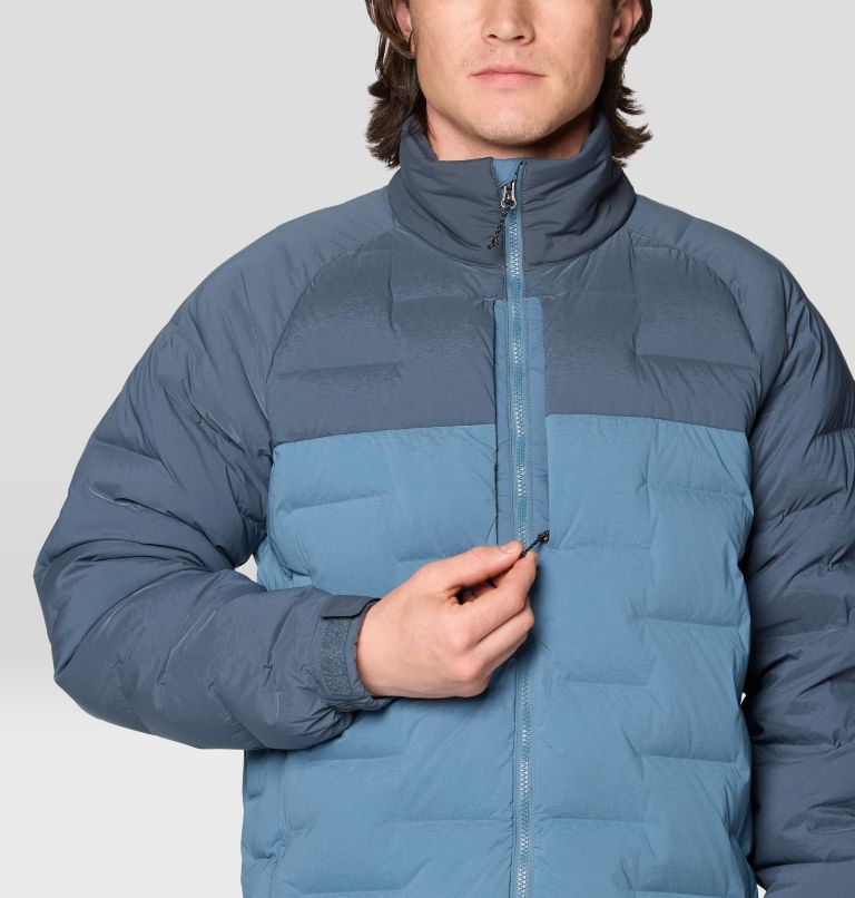 Men's Stretchdown Big Baffle Jacket, Color: Adriatic Blue, Moon Blue, image 5