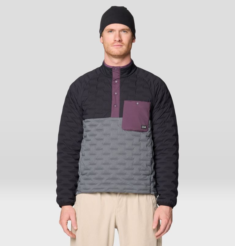 Men's Stretchdown Light Snap Neck, Color: Foil Grey, Black, Dusty Purple, image 1