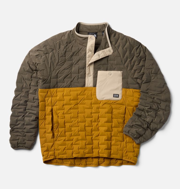 Men's Stretchdown Light Snap Neck, Color: Olive Gold, Ridgeline, Badlands, image 2