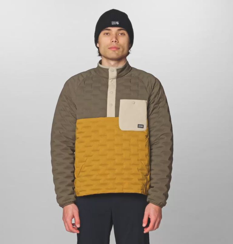 Men's Stretchdown Light Snap Neck, Color: Olive Gold, Ridgeline, Badlands