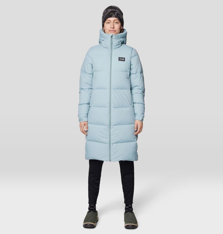 Women's Nevadan Down Long Parka, Color: Ice Shadow, image 1