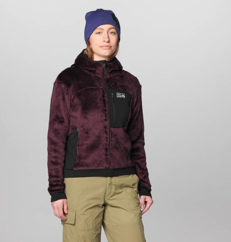 Women's Polartec® High Loft Hooded Jacket, Color: Blackberry