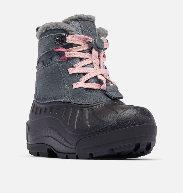 Little Kids' Powderbug Alpine Waterproof Boot, Color: Graphite, Pink Haze, image 3