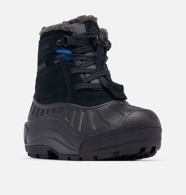 Children's Powderbug Alpine Waterproof Winter Boot, Color: Dark Grey, Mountain Blue, image 3