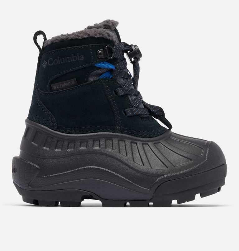 Children's Powderbug Alpine Waterproof Winter Boot, Color: Dark Grey, Mountain Blue, image 1