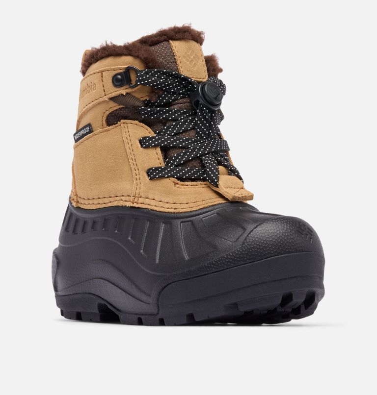 Little Kids' Powderbug Alpine Waterproof Boot, Color: Sahara, Black, image 3