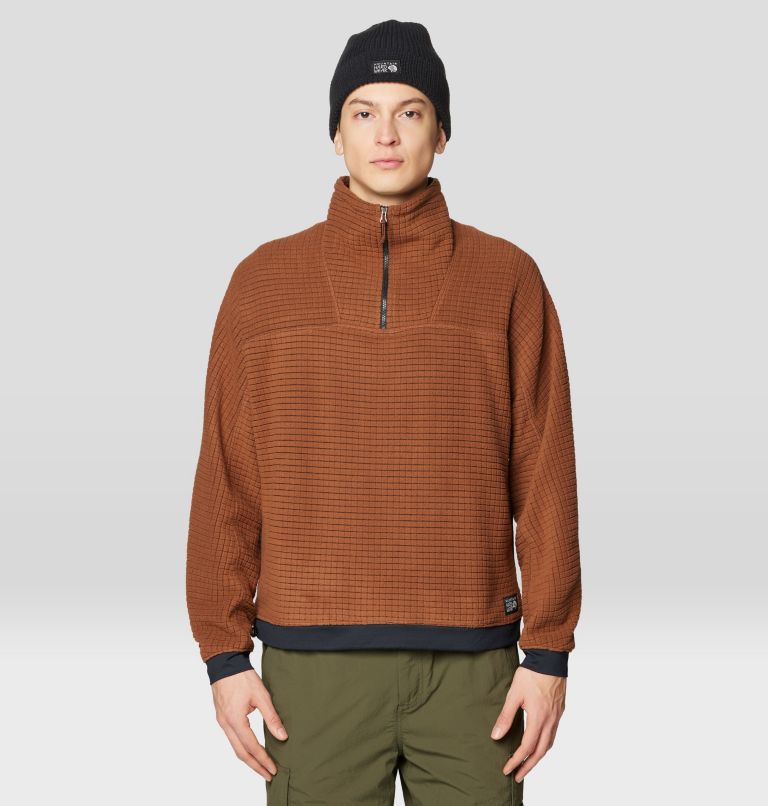 Men's Summit Grid Big Grid Half Zip, Color: Cocoa Brown, image 1