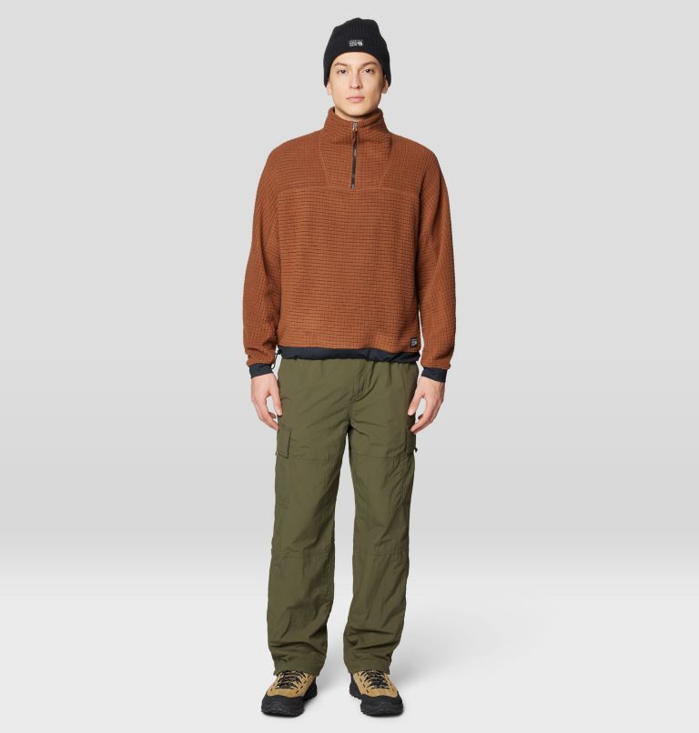 Men's Summit Grid Big Grid Half Zip, Color: Cocoa Brown, image 2