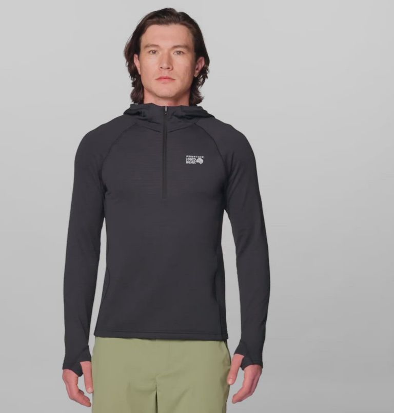 Men's Crater Lake Heavyweight Half Zip Hoody, Color: Black