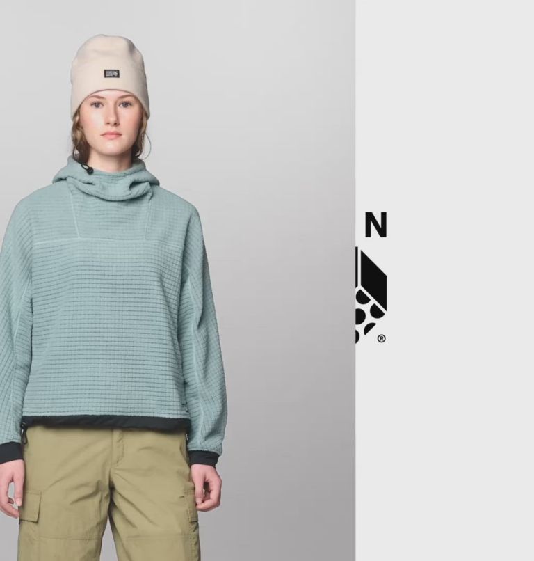 Women's Summit Grid Big Grid Hoody, Color: Blue Sage