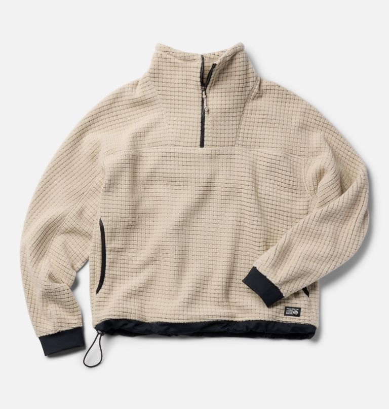 Women's Summit Grid Big Grid Half Zip, Color: Fossil, image 3