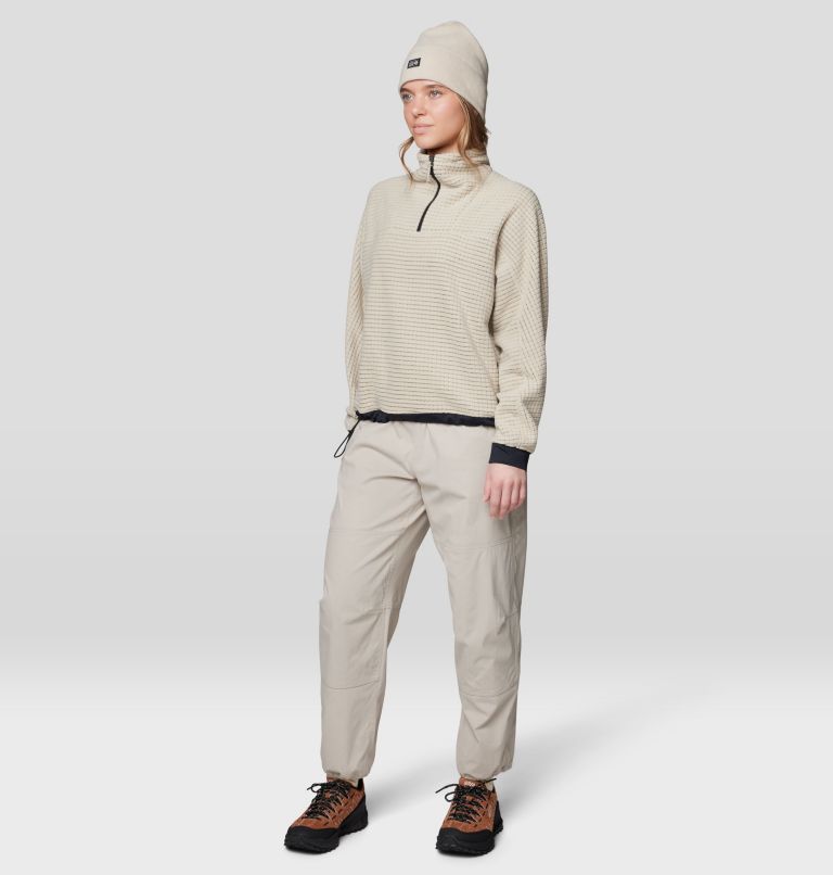 Women's Summit Grid Big Grid Half Zip, Color: Fossil, image 2