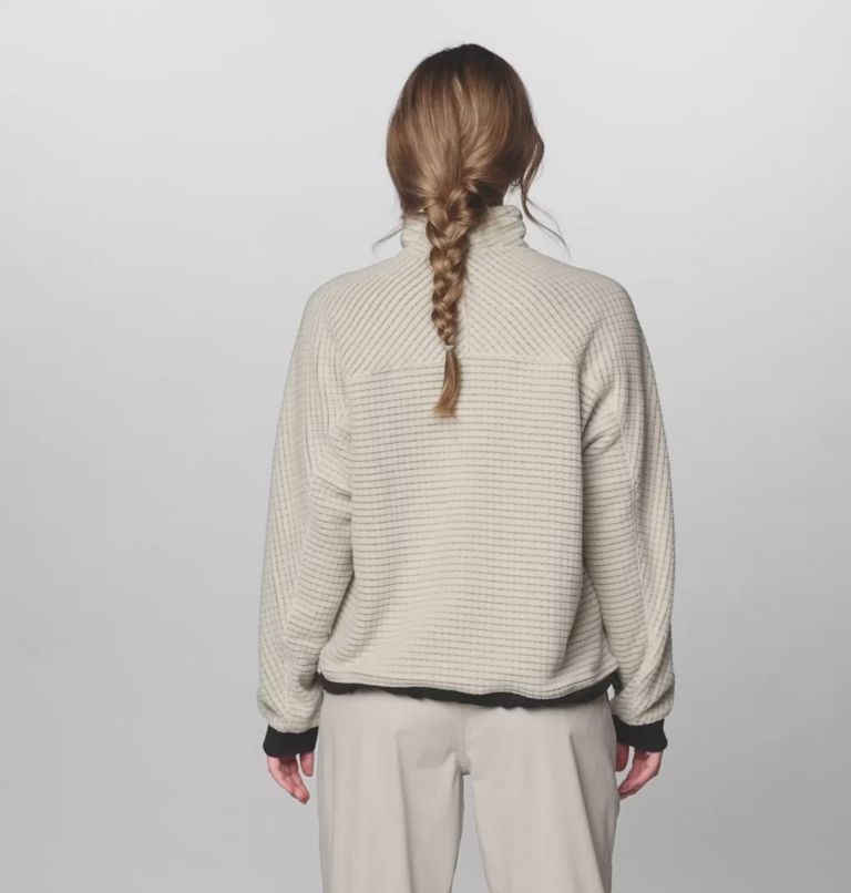 Women's Summit Grid Big Grid Half Zip, Color: Fossil