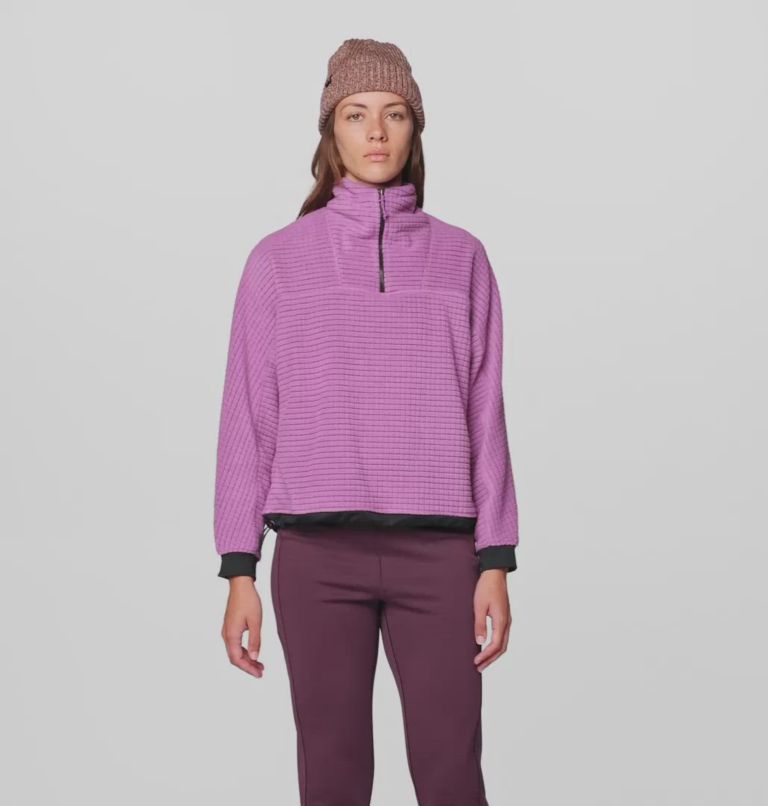 Women's Summit Grid Big Grid Half Zip, Color: Lilac Glow