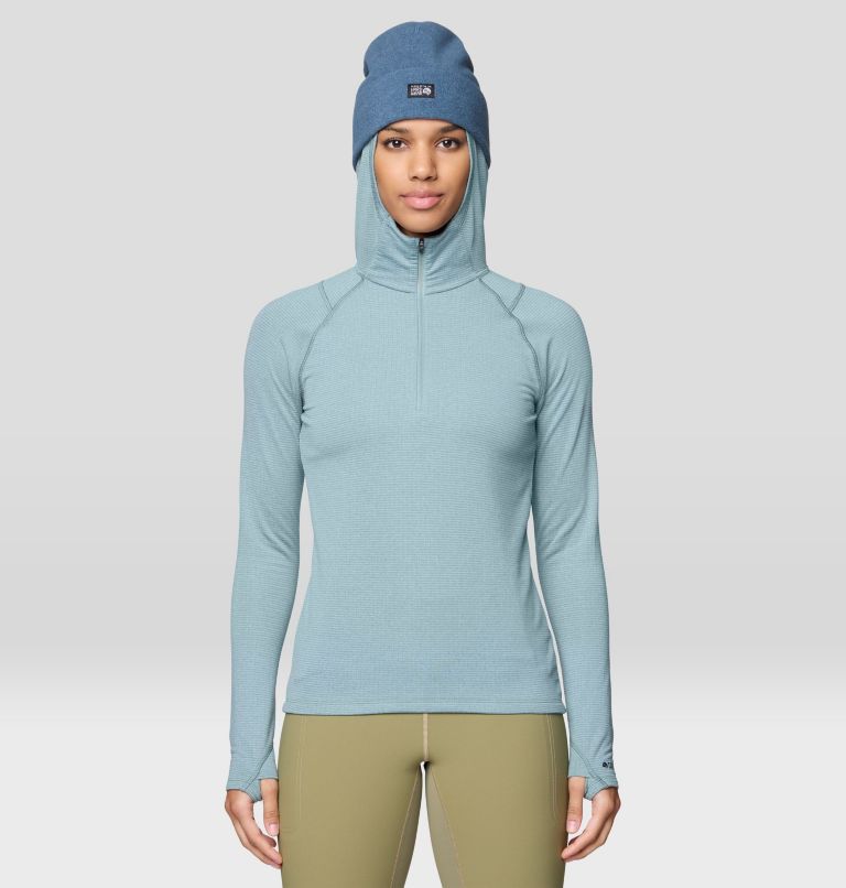 Women's Crater Lake Heavyweight Half Zip Hoody, Color: Blue Sage, Ice Shadow, image 5