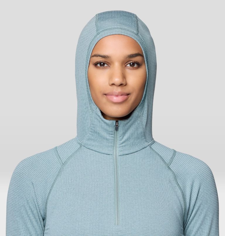 Women's Crater Lake Heavyweight Half Zip Hoody, Color: Blue Sage, Ice Shadow, image 6