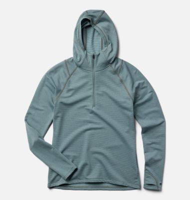 Women's Crater Lake Heavyweight Half Zip Hoody, Color: Blue Sage, Ice Shadow, image 2