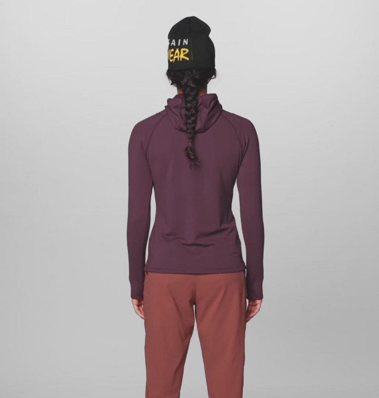 Women's Crater Lake Heavyweight Half Zip Hoody, Color: Blackberry