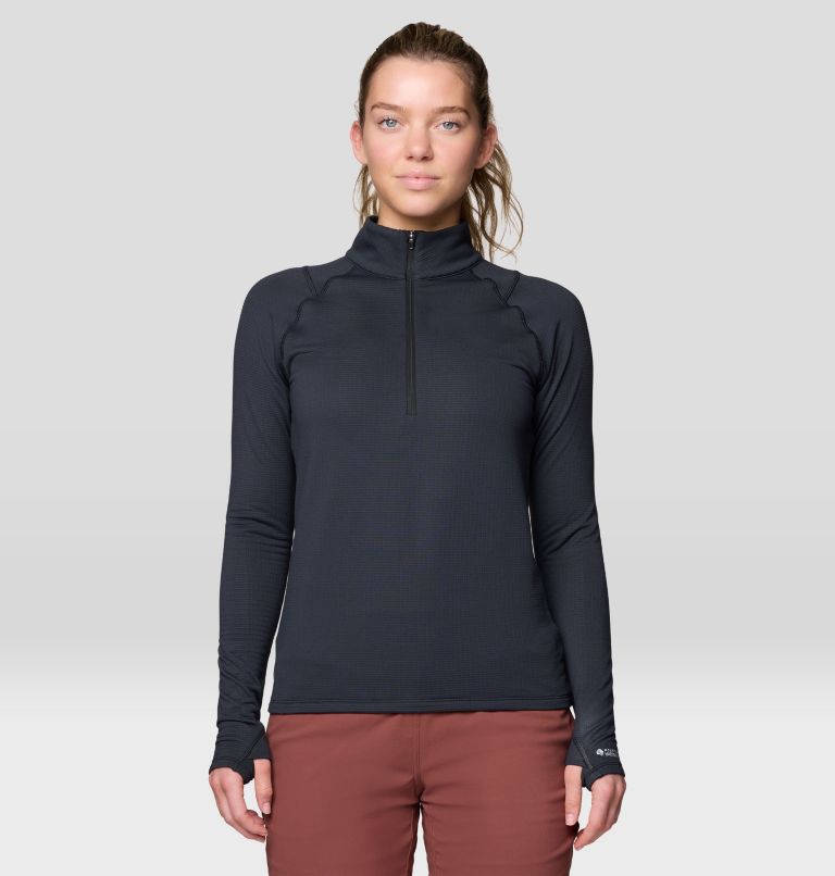 Women's Crater Lake Heavyweight Half Zip, Color: Black, image 1