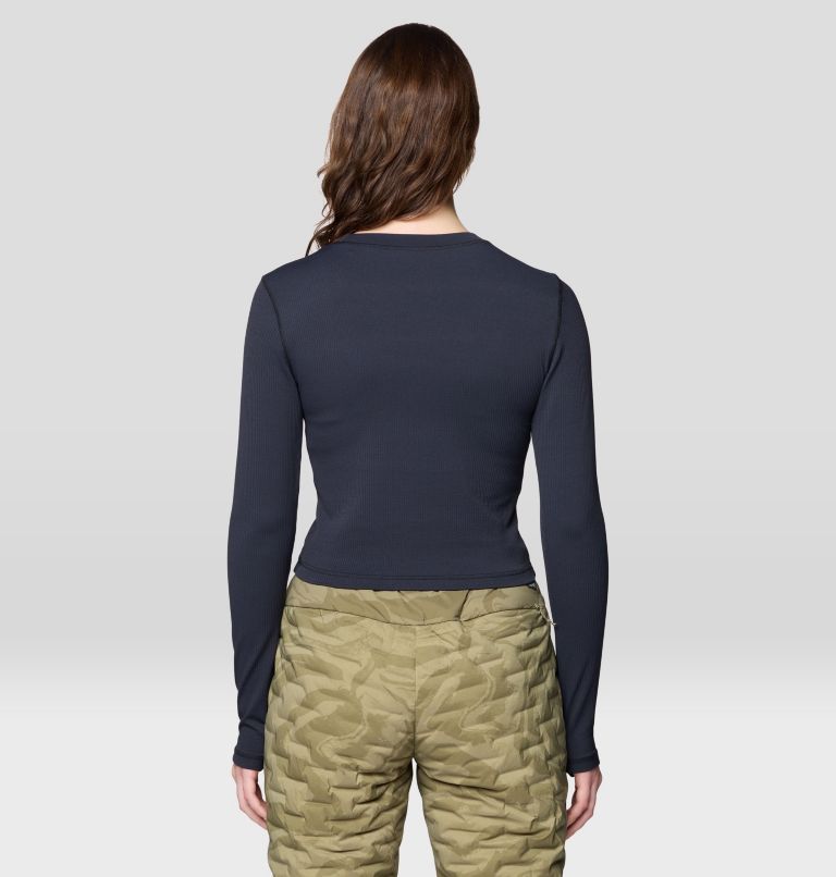 Women's Peak Knit Long Sleeve, Color: Black, image 2