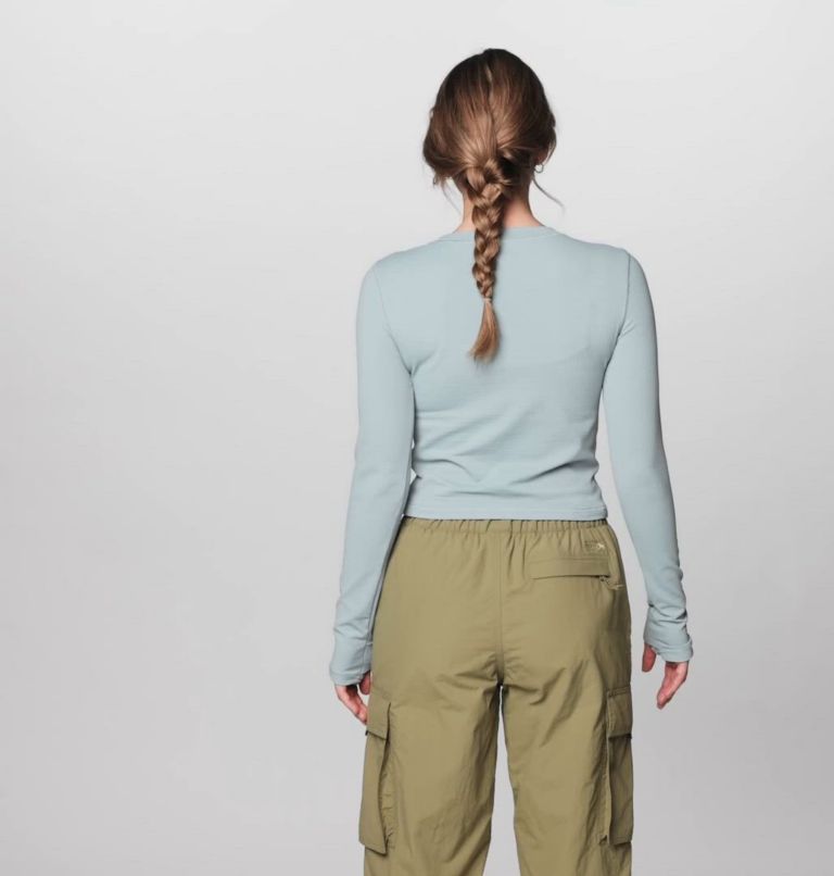 Women's Peak Knit Long Sleeve, Color: Ice Shadow