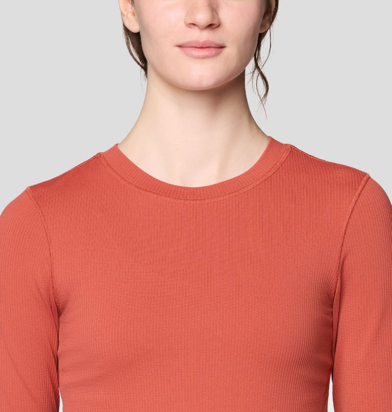 Women's Peak Knit Long Sleeve, Color: Mars Red, image 6