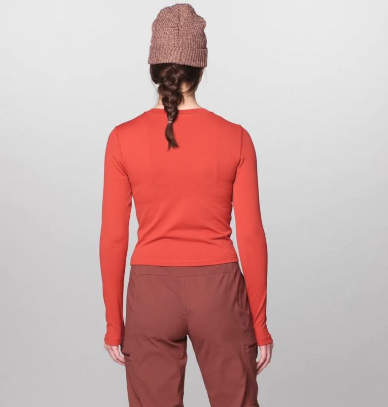 Women's Peak Knit Long Sleeve, Color: Mars Red