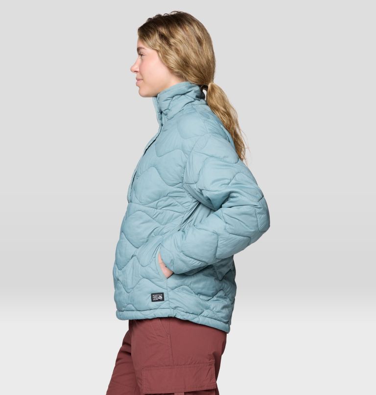 Women's Seek Out Snap Neck Pullover, Color: Blue Sage, image 3